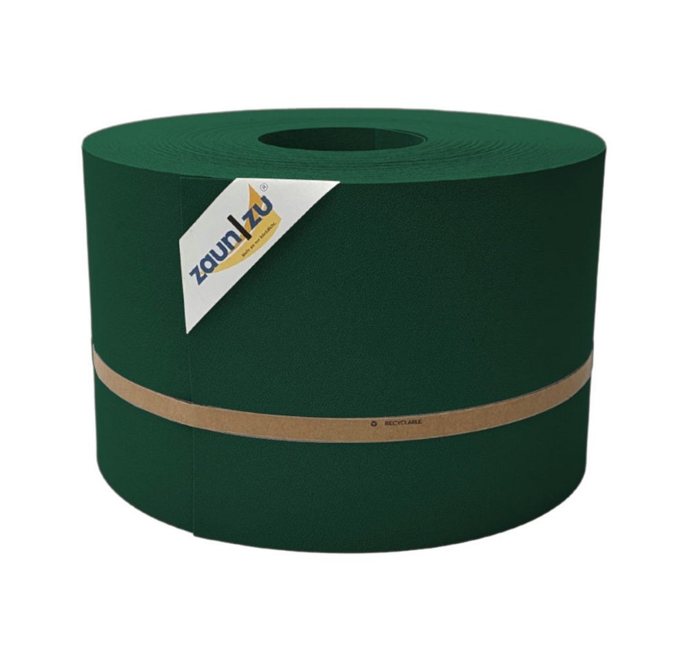 zaunzu Sichtschutzstreifen Premium für Doppelstabmatten Zaunblende Grün, 50m, (1 Rolle, genarbte Oberfläche), 5 Jahre garantierte Farbechtheit von zaunzu