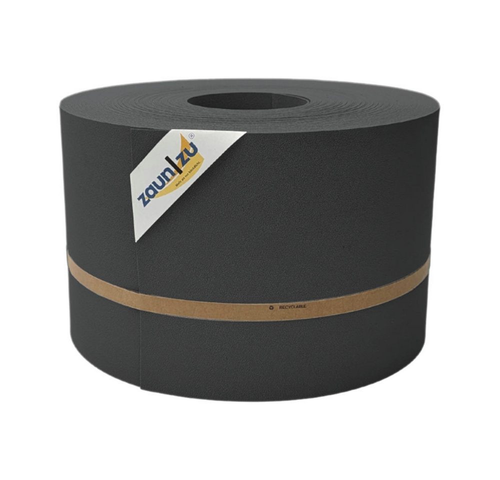 zaunzu Sichtschutzstreifen Premium für Doppelstabmatten Zaunblende Anthrazit, 50m, (1 Rolle, genarbte Oberfläche), 5 Jahre garantierte Farbechtheit von zaunzu