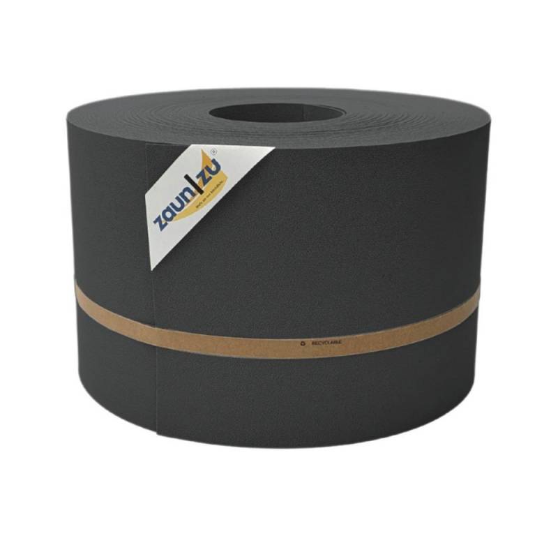 zaunzu Sichtschutzstreifen Premium für Doppelstabmatten Zaunblende Anthrazit, 50m, (1 Rolle, genarbte Oberfläche), 5 Jahre garantierte Farbechtheit von zaunzu