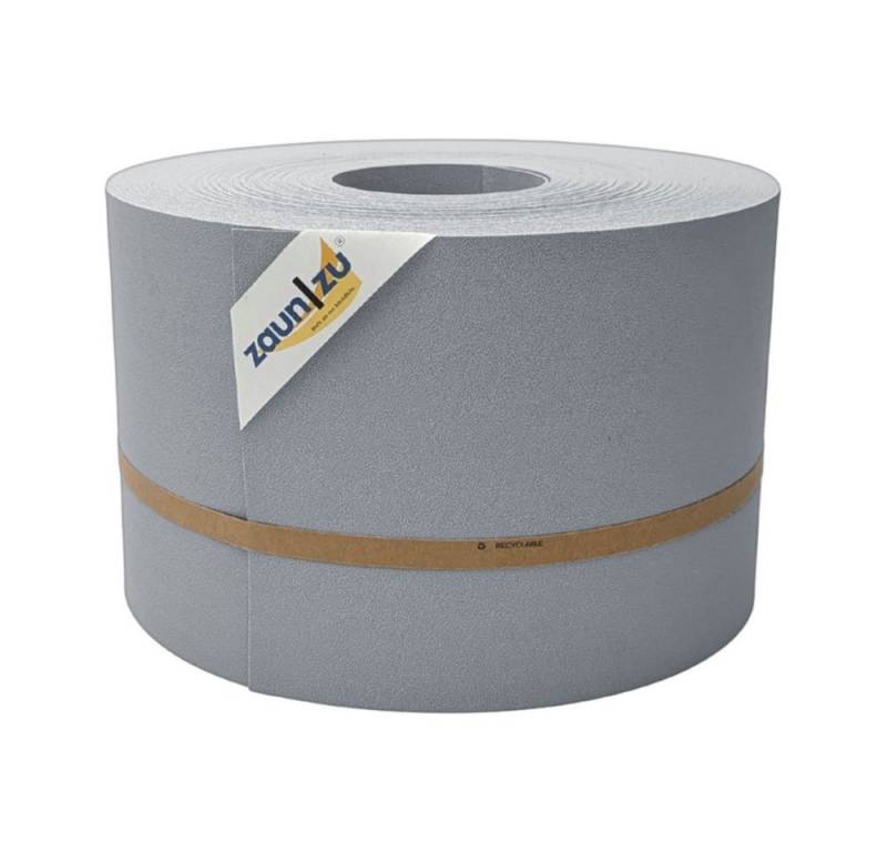 zaunzu Sichtschutzstreifen Premium für Doppelstabmatten Zaunblende Fenstergrau, 50m, (1 Rolle, genarbte Oberfläche), 5 Jahre garantierte Farbechtheit von zaunzu