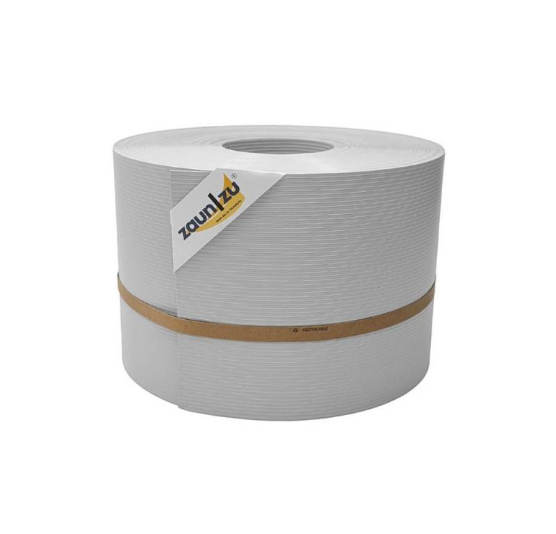 zaunzu Sichtschutzstreifen Rille PP für Doppelstabmatte Zaunblende Lichtgrau 50m, (1 Rolle, gerillte Optik, UV-beständiger Sichtschutz), 5 Jahre garantierte Farbechtheit von zaunzu