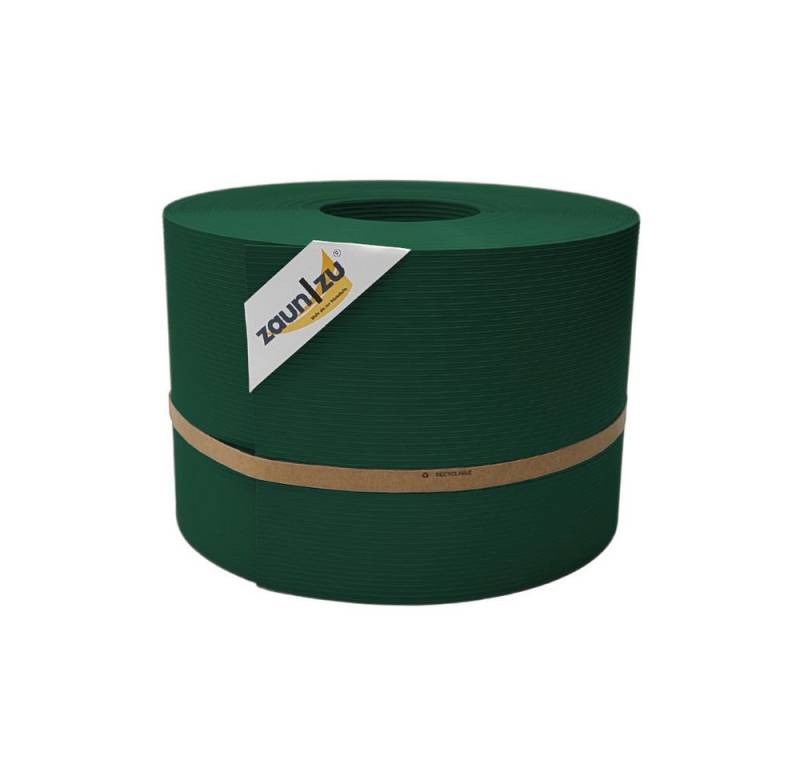 zaunzu Sichtschutzstreifen Rille PP für Doppelstabmatte Zaunblende Grün 50m, (1 Rolle, gerillte Optik, UV-beständiger Sichtschutz), 5 Jahre garantierte Farbechtheit von zaunzu