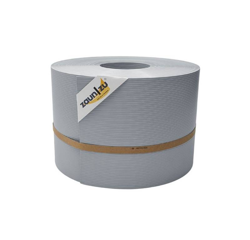 zaunzu Sichtschutzstreifen Rille PP für Doppelstabmatte Zaunblende Fenstergrau 50m, (1 Rolle, gerillte Optik, UV-beständiger Sichtschutz), 5 Jahre garantierte Farbechtheit von zaunzu