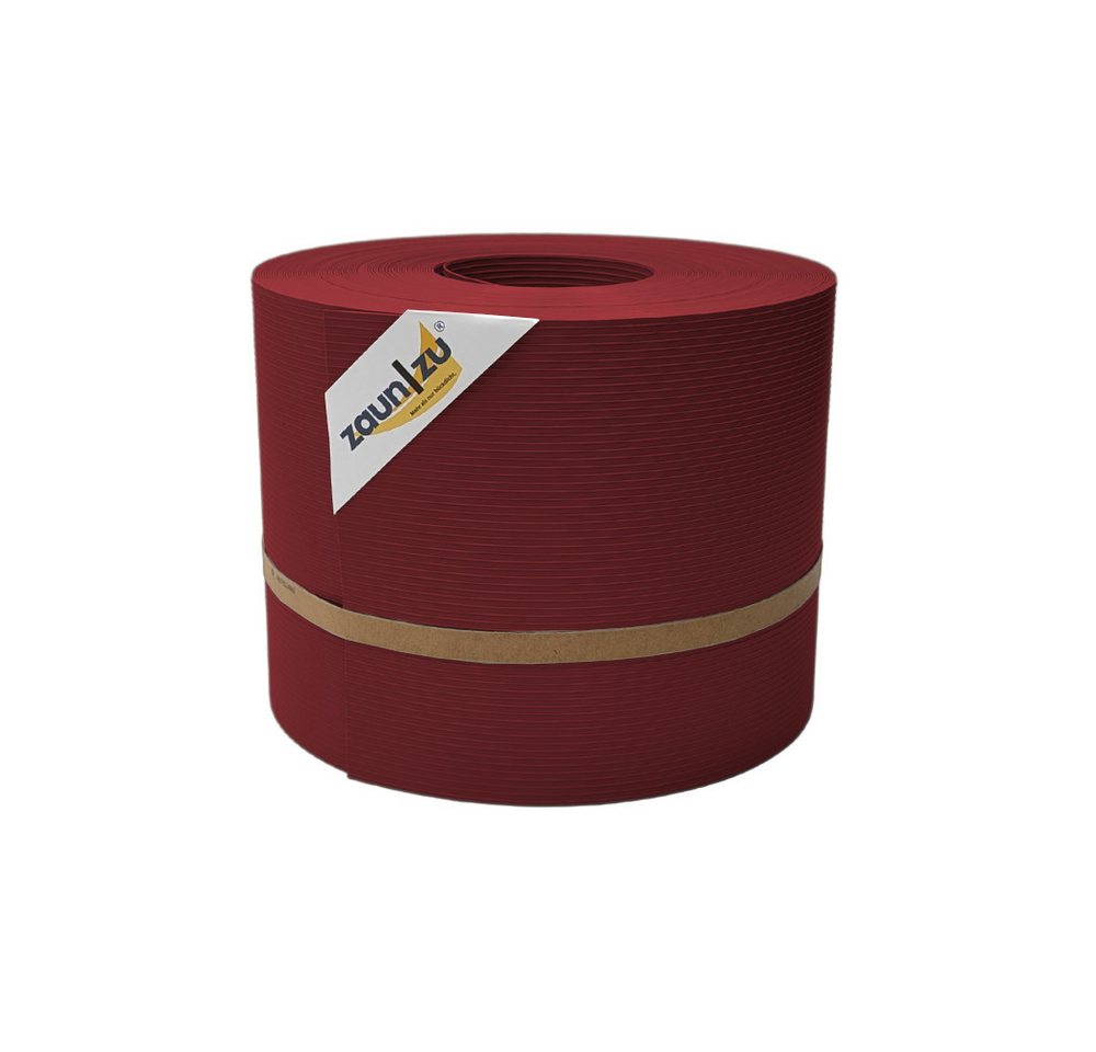 zaunzu Sichtschutzstreifen Rille für Doppelstabmatten Zaunblende Bordeauxrot 35m, (1 Rolle, gerillte Optik, UV-beständiger Sichtschutz), 5 Jahre garantierte Farbechtheit von zaunzu