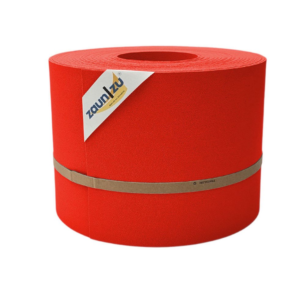 zaunzu Sichtschutzstreifen PP für Doppelstabmatten Zaunblende Rot, 35m, (1 Rolle, Premium Sichtschutz), 5 Jahre garantierte Farbechtheit - UV-beständig von zaunzu