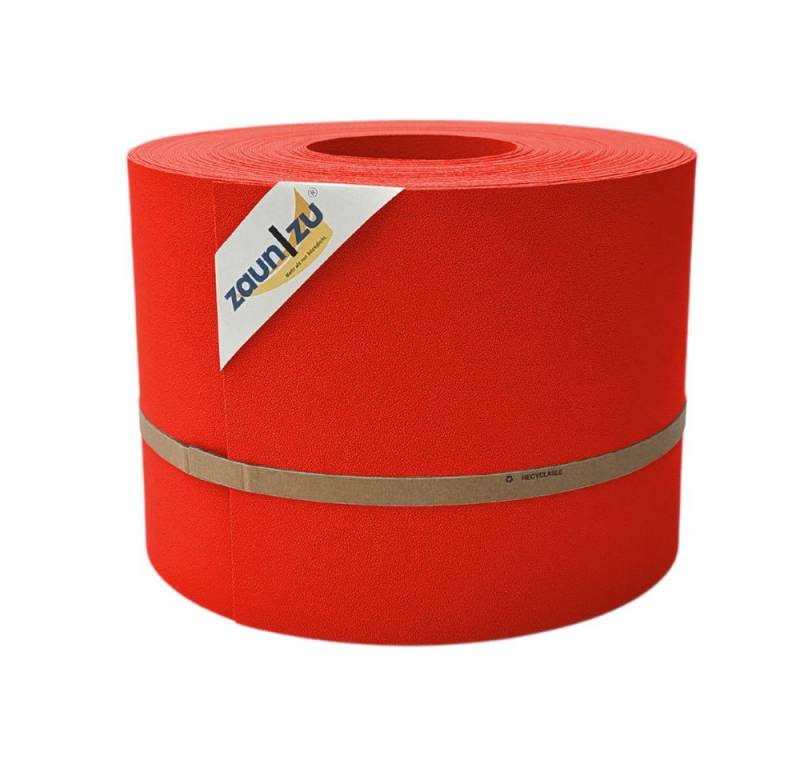 zaunzu Sichtschutzstreifen PP für Doppelstabmatten Zaunblende Rot, 35m, (1 Rolle, Premium Sichtschutz), 5 Jahre garantierte Farbechtheit - UV-beständig von zaunzu