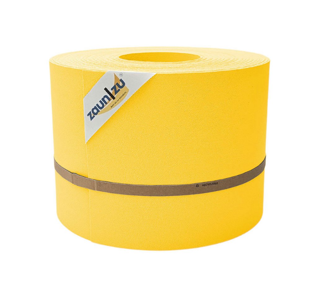 zaunzu Sichtschutzstreifen PP für Doppelstabmatten Zaunblende Gelb, 35m, (1 Rolle, Premium Sichtschutz), 5 Jahre garantierte Farbechtheit - UV-beständig von zaunzu