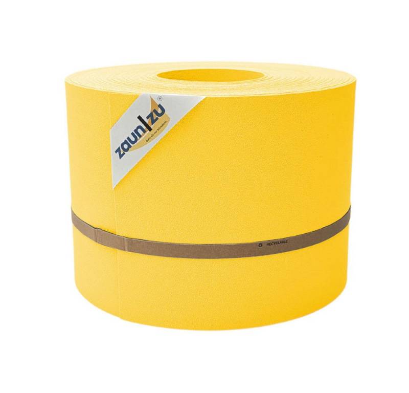 zaunzu Sichtschutzstreifen PP für Doppelstabmatten Zaunblende Gelb, 35m, (1 Rolle, Premium Sichtschutz), 5 Jahre garantierte Farbechtheit - UV-beständig von zaunzu