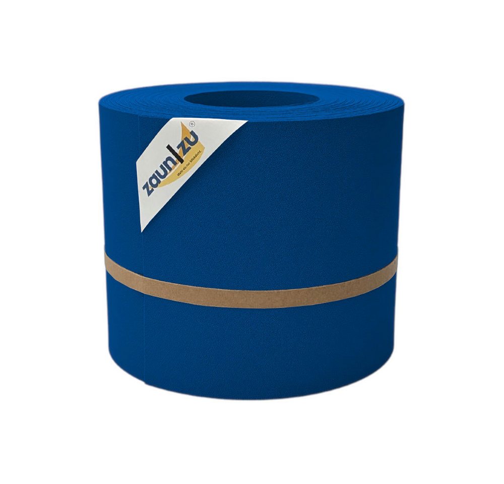 zaunzu Sichtschutzstreifen Premium für Doppelstabmatten Zaunblende Enzianblau, 26m, (1 Rolle, genarbte Oberfläche, UV-beständiger Sichtschutz), 5 Jahre garantierte Farbechtheit von zaunzu