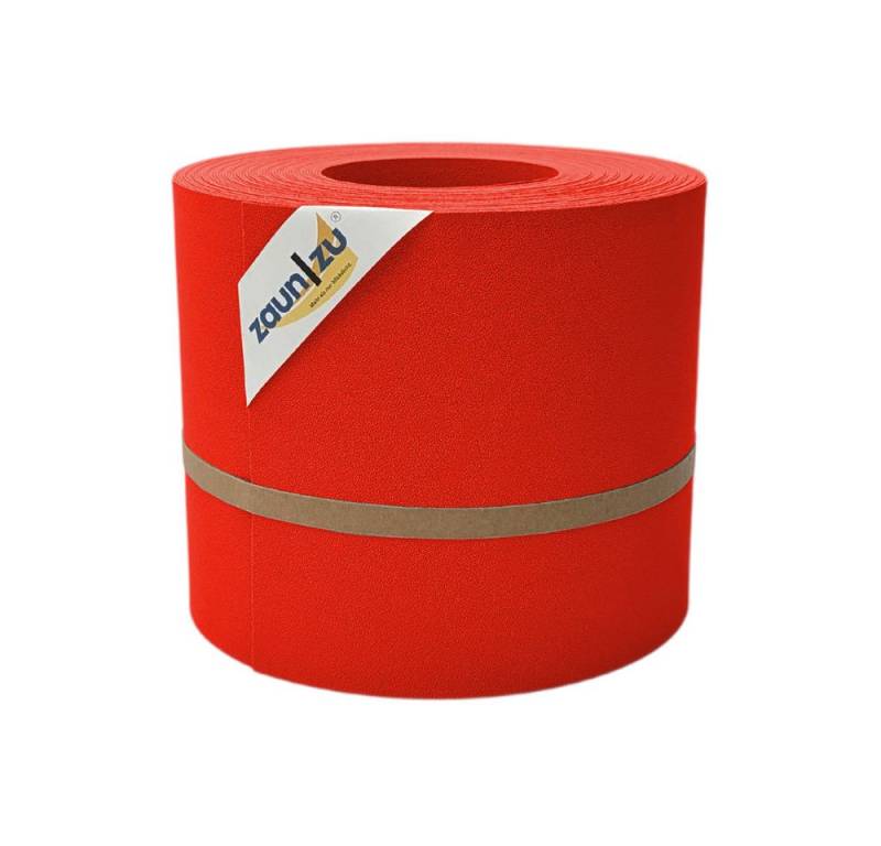 zaunzu Sichtschutzstreifen Premium für Doppelstabmatten Zaunblende Rot, 26m, (1 Rolle, genarbte Oberfläche, UV-beständiger Sichtschutz), 5 Jahre garantierte Farbechtheit von zaunzu