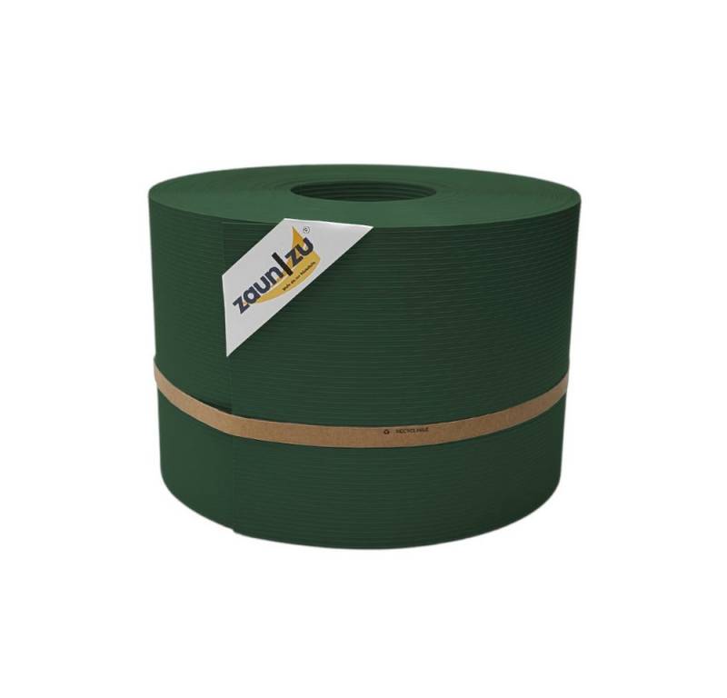 zaunzu Sichtschutzstreifen Rille PP für Doppelstabmatte Zaunblende Tannengrün 50m, (1 Rolle, gerillte Optik, UV-beständiger Sichtschutz), 5 Jahre garantierte Farbechtheit von zaunzu