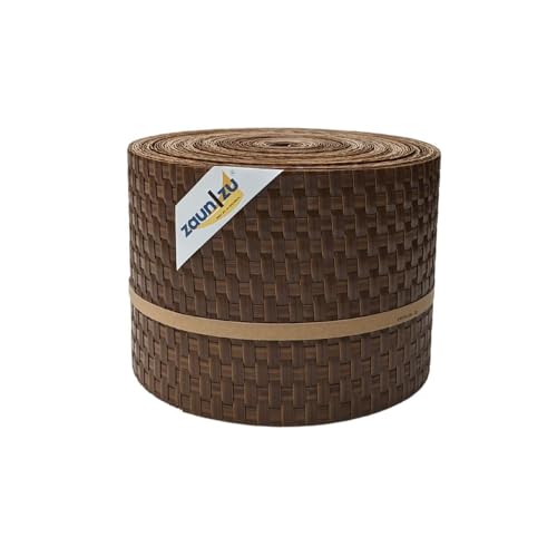 zaun|zu® Rattan 26 m Rolle: Sichtschutzstreifen PE für Doppelstabmatten UV-beständiger Sichtschutz | Zaunblende Made in Germany von zaun|zu
