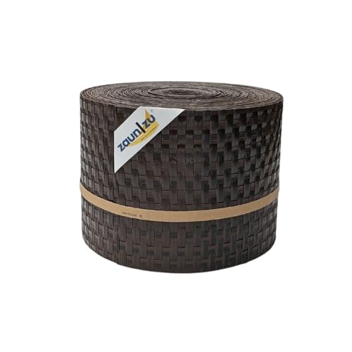 zaun|zu® Rattan 26 m Rolle: Sichtschutzstreifen PE für Doppelstabmatten UV-beständiger Sichtschutz | Zaunblende Made in Germany, Farbe:Schwarzbraun von zaun|zu