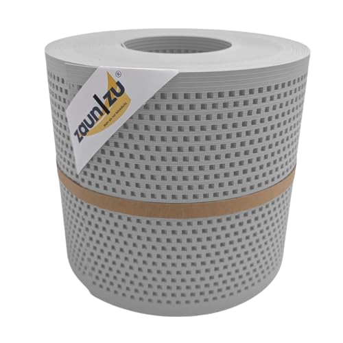 zaun|zu® Rille GELOCHT Quadrat Muster Sichtschutzstreifen PP für Doppelstabmatten UV-beständiger Sichtschutz | Zaunblende Made in Germany von zaun|zu