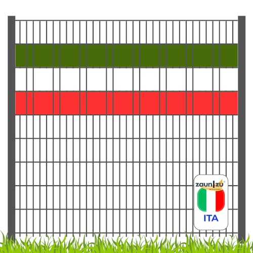 zaun|zu Sichtschutzstreifen EM 2024 in den Farben von Italien für Doppelstabzäune gestalten für die Fußball-Europameisterschaft!, Set-Ausführung:Volle Streifenbreite von zaun|zu