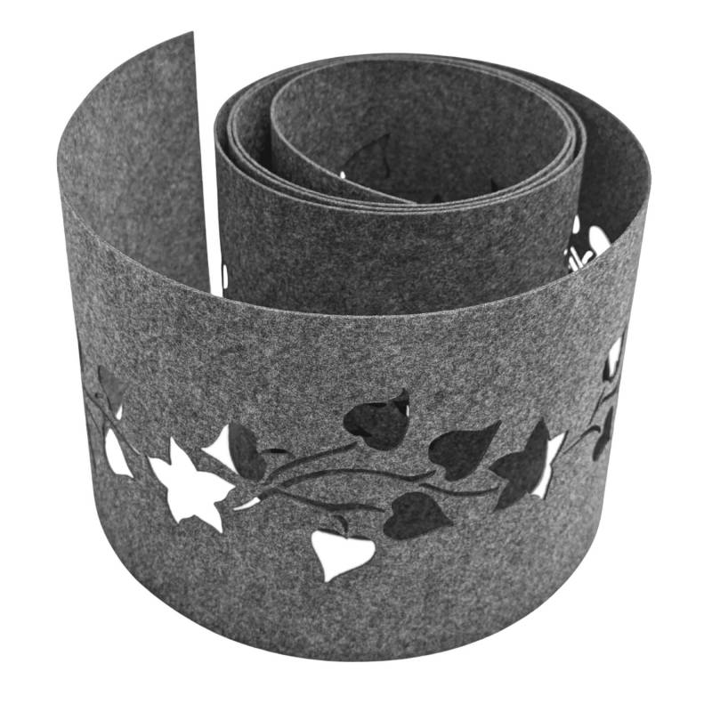 zaunzu Sichtschutz Design Vlies Dekor Floral2 Einzelstreifen Hellgrau 2,55m von zaunzu