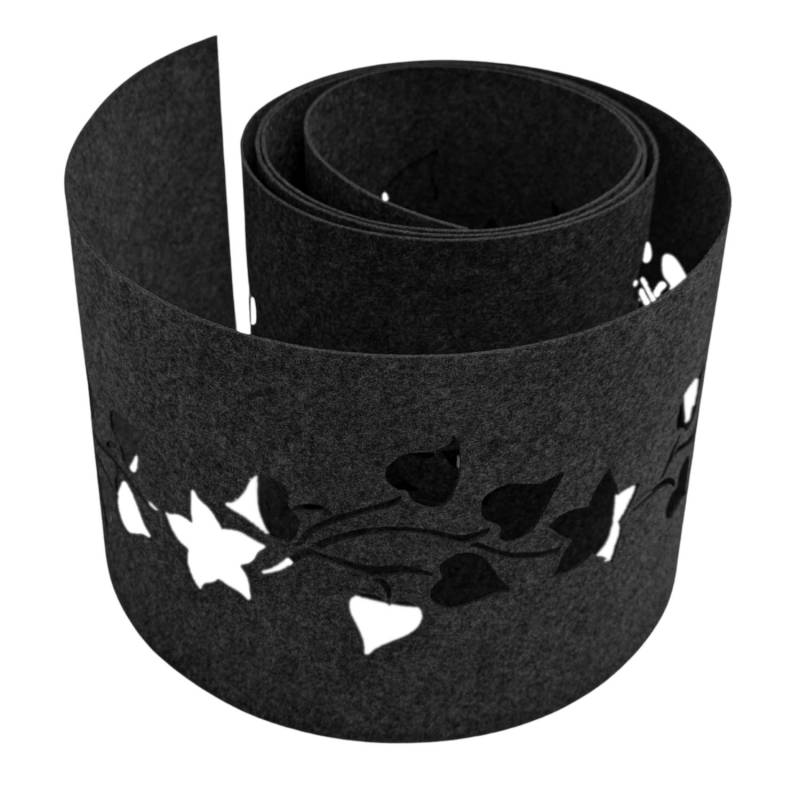 zaunzu Sichtschutz Design Vlies Dekor Floral2 Einzelstreifen Schwarzgrau 2,55m von zaunzu