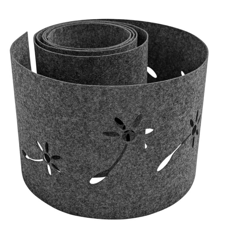zaunzu Sichtschutz Design Vlies Dekor Pusteblume Einzelstreifen Anthrazitgrau 2,55m von zaunzu