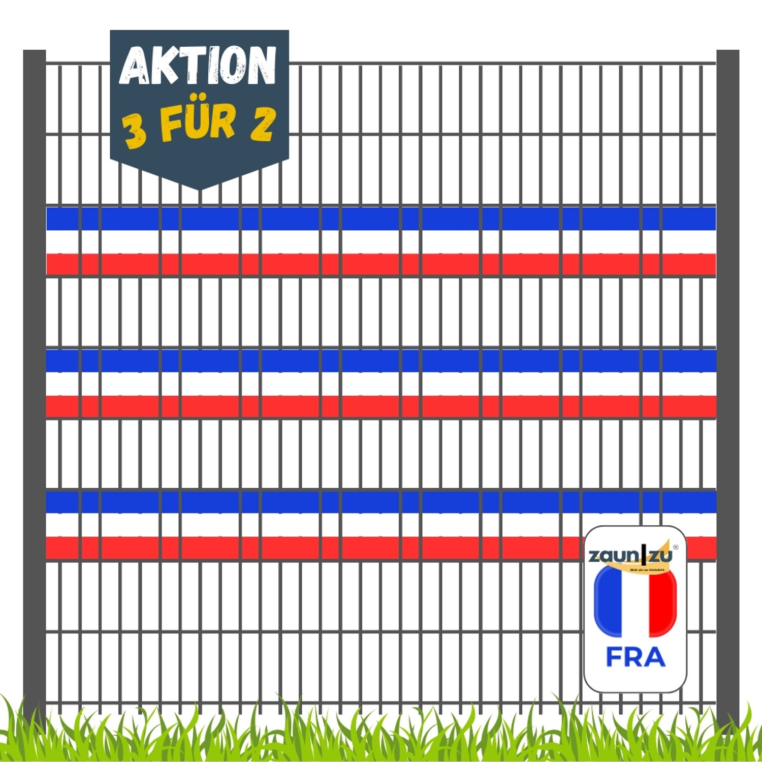 zaunzu Sichtschutz Fanartikel für Frankreich Doppelstabmatten Akzentstreifen 3 für 2 zaunzu Sichtschutz Fanartikel für Frankreich Doppelstabmatten Akzentstreifen 3 für 2 von zaunzu