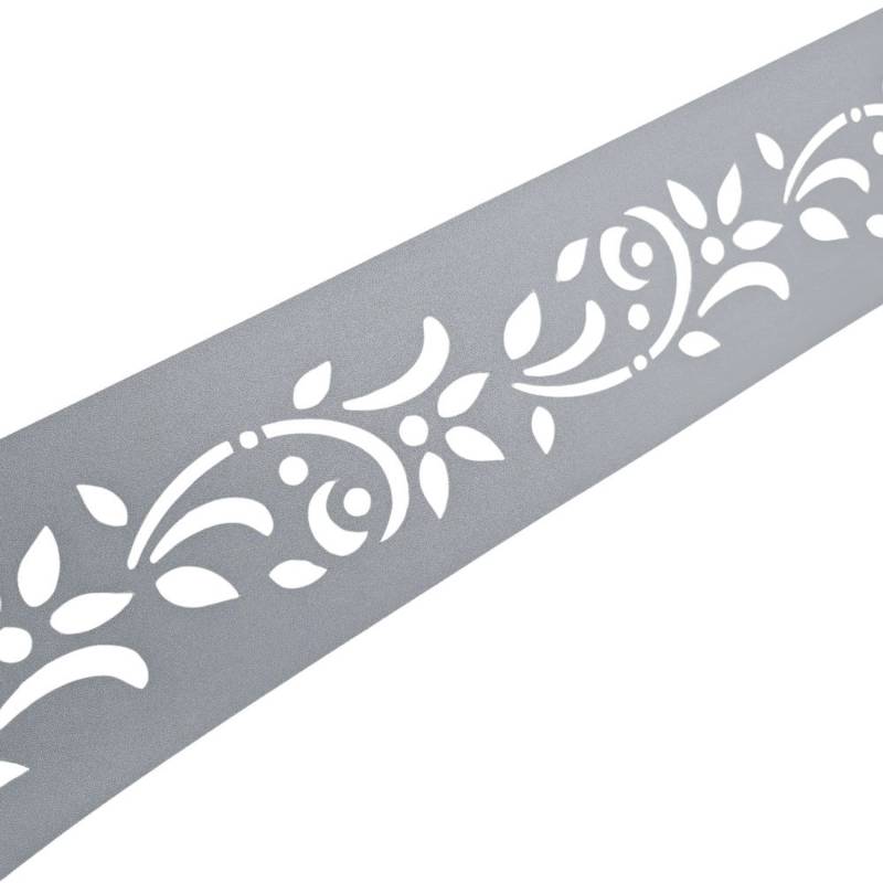 zaunzu Sichtschutz PREMIUM Dekor Floral1 Sichtschutz Fenstergrau 2,55m von zaunzu
