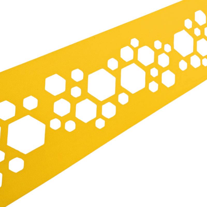 zaunzu Sichtschutz PREMIUM Dekor Hexagon Einzelstreifen Gelb 2,55m von zaunzu