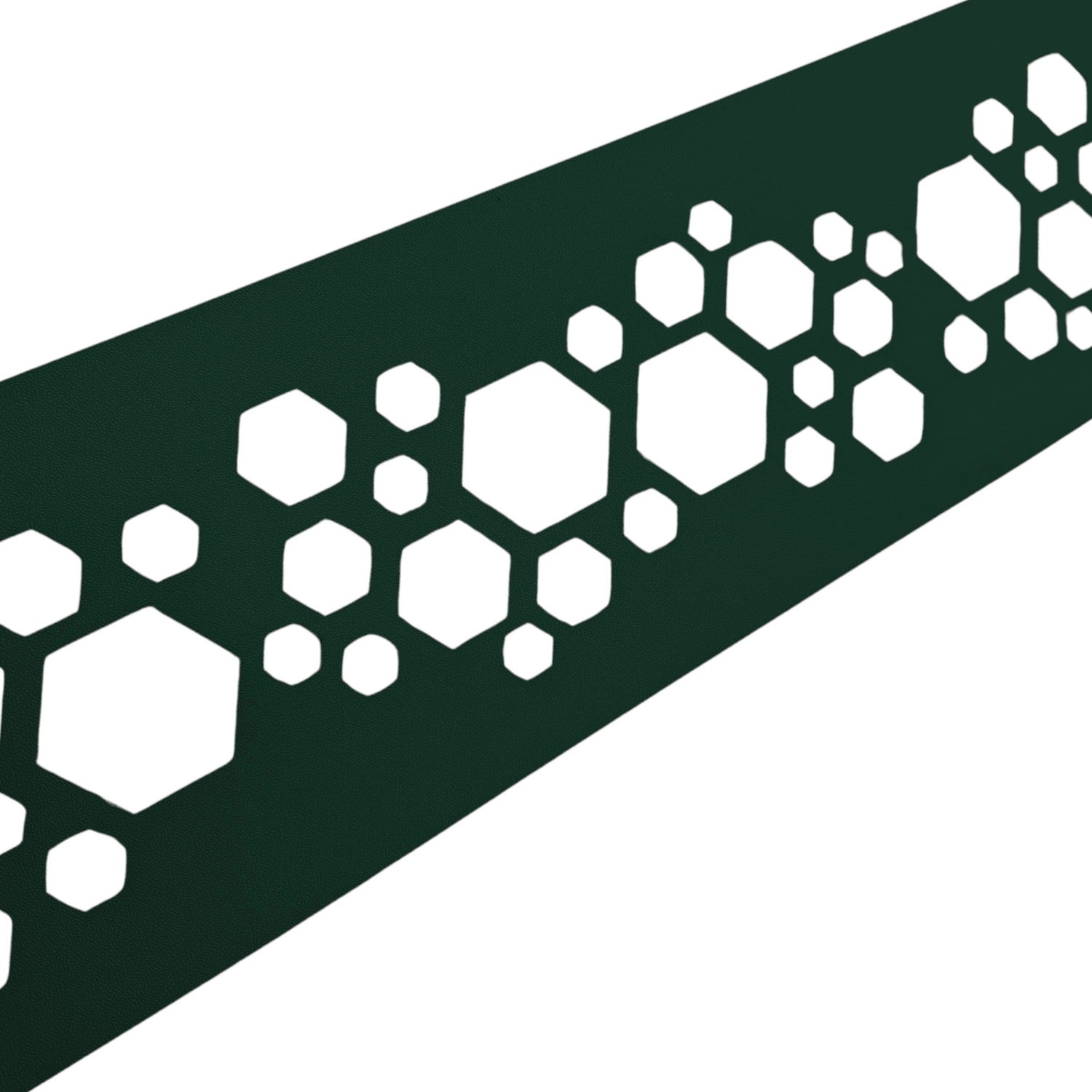 zaunzu Sichtschutz PREMIUM Dekor Hexagon Einzelstreifen Grün 2,55m von zaunzu