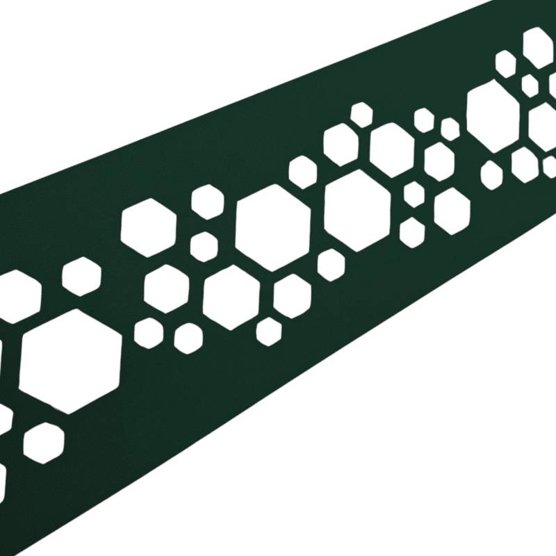 zaunzu Sichtschutz PREMIUM Dekor Hexagon Einzelstreifen Grün 2,55m von zaunzu