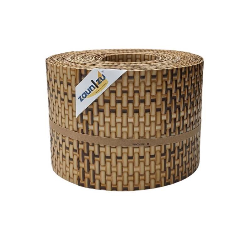 zaunzu Sichtschutz Rattan für Doppelstabmatten UV-beständig Stroh 10x 2,55m von zaunzu