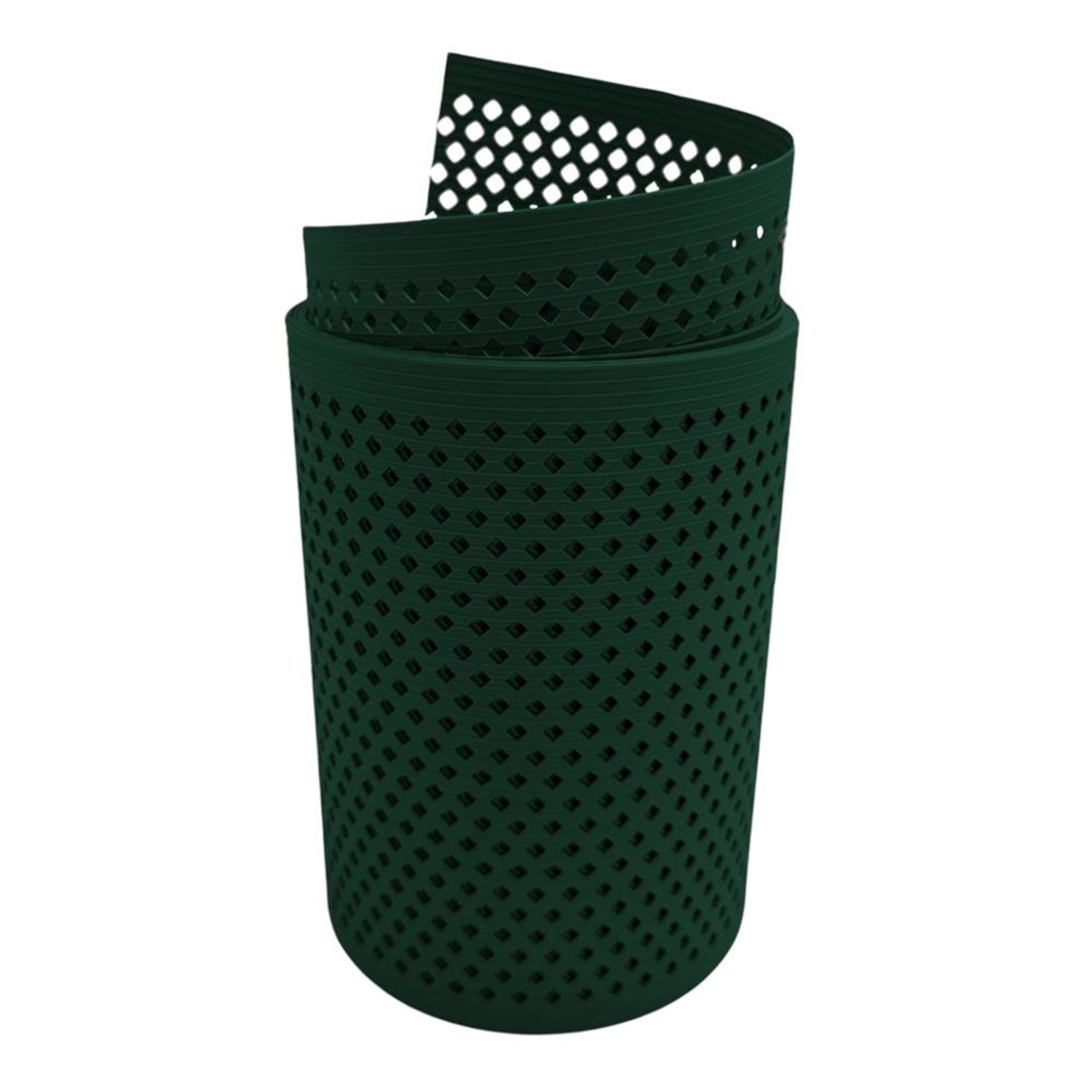 zaunzu Sichtschutz Rille Gelocht Diamant Muster für Doppelstabmatten Grün 2,55 m von zaunzu