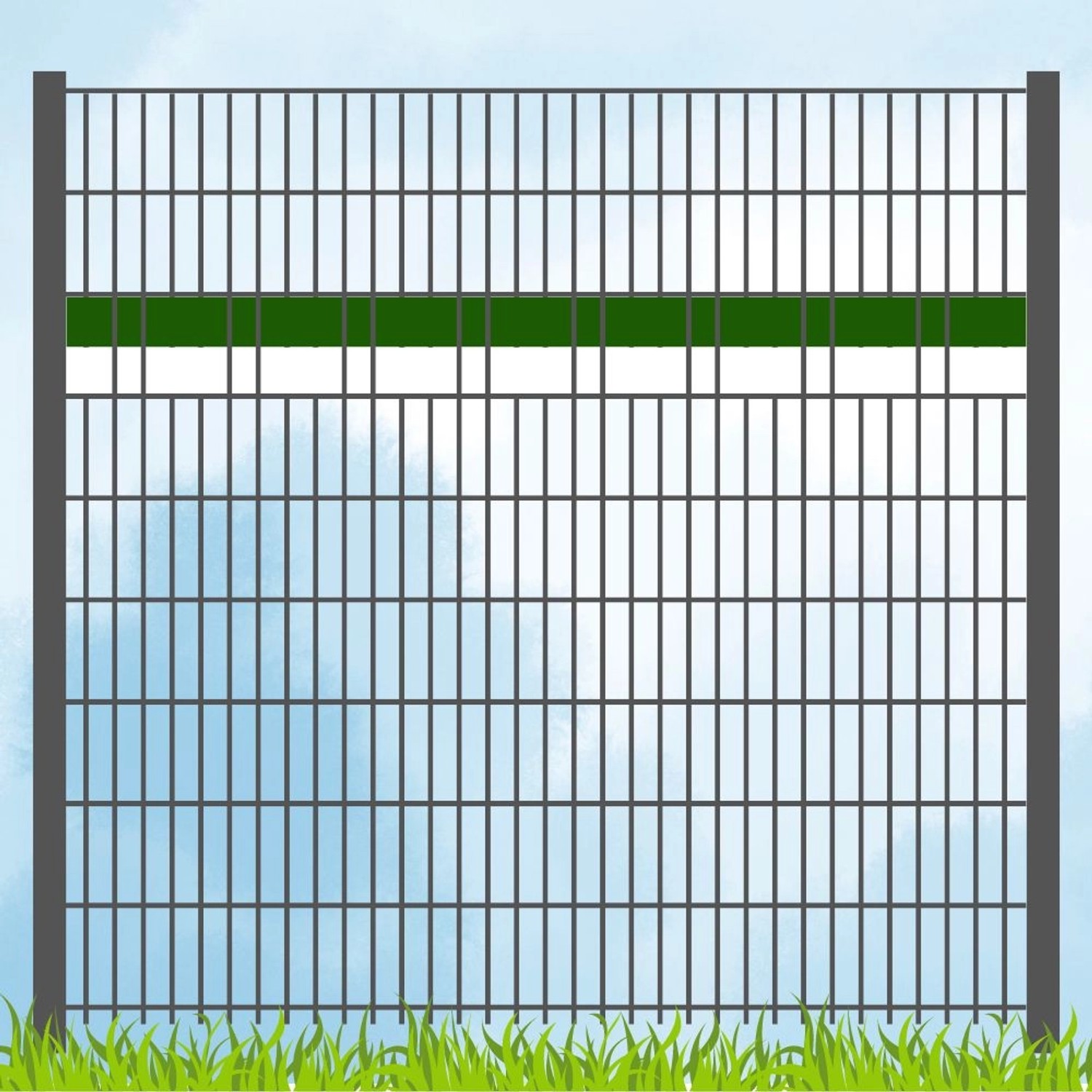 zaunzu Sichtschutz Vereinsfarben Grün/Weiß Akzentstreifen von zaunzu
