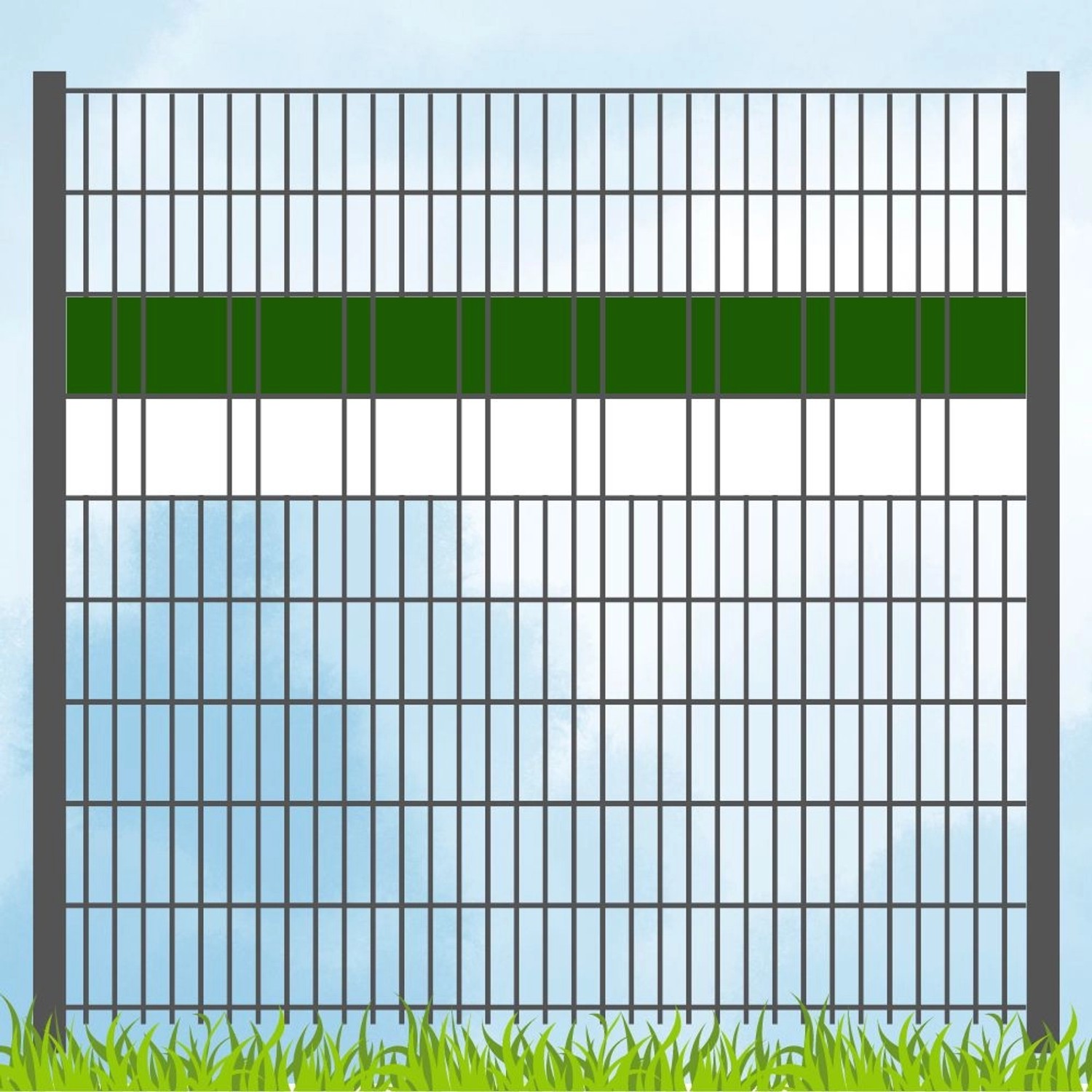 zaunzu Sichtschutz Vereinsfarben Grün/Weiß Volle Streifenbreite von zaunzu