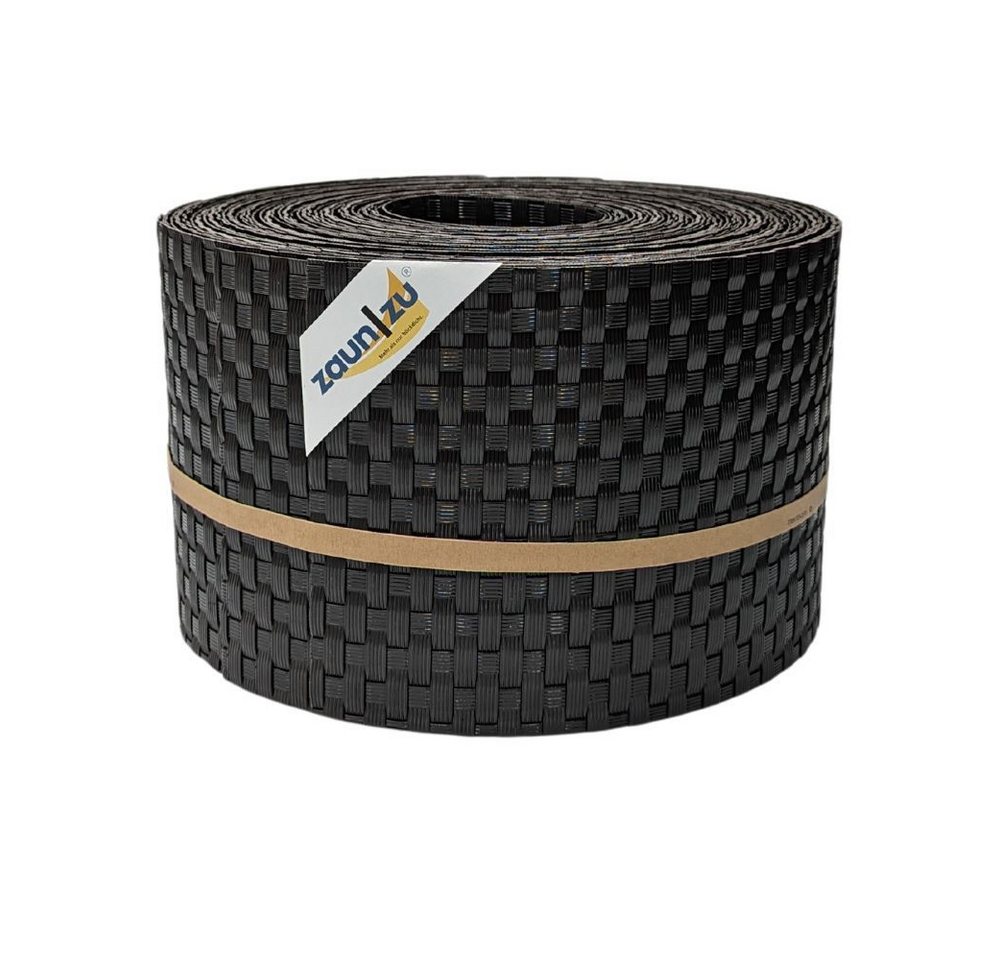 zaunzu Sichtschutzstreifen Rattan für Doppelstabmatten UV-beständig Dunkelbraun 10x 2,55m, (10x Einzelstreifen, Rattan-Optik), 2 Jahre garantierte Farbechtheit von zaunzu
