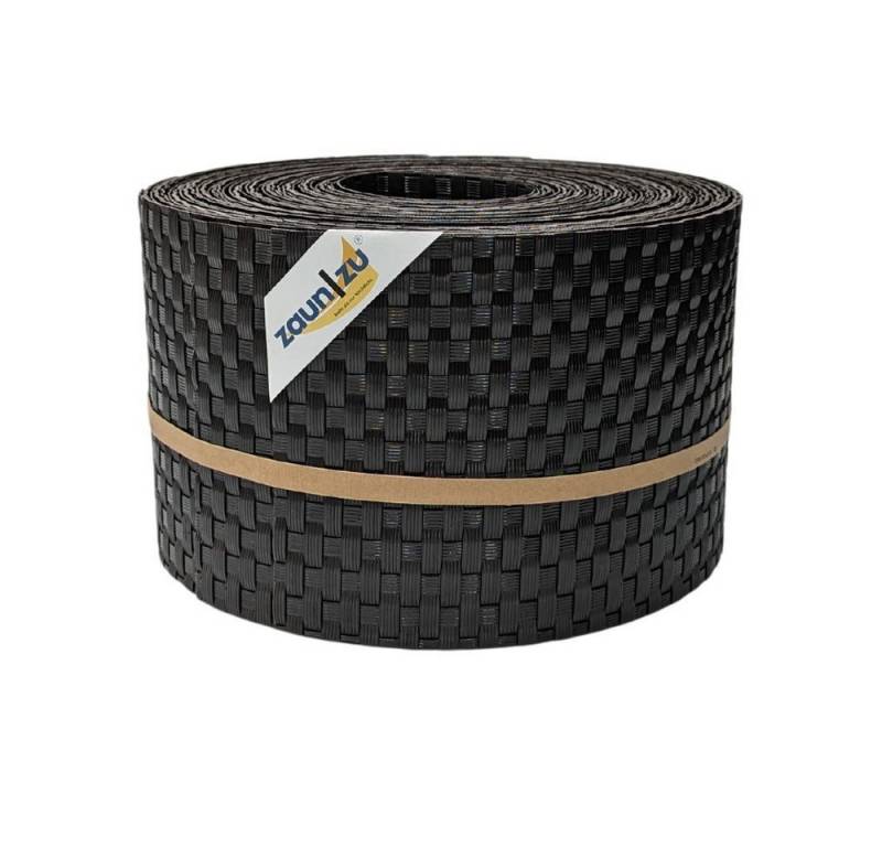 zaunzu Sichtschutzstreifen Rattan für Doppelstabmatten UV-beständig Dunkelbraun 10x 2,55m, (10x Einzelstreifen, Rattan-Optik), 2 Jahre garantierte Farbechtheit von zaunzu