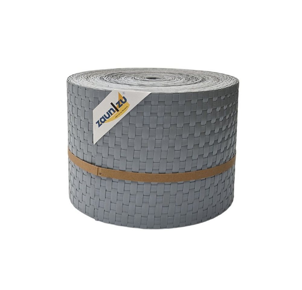 zaunzu Sichtschutzstreifen Rattan PE für Doppelstabmatten Hellgrau 26m, (1x Rolle, UV-beständiger Sichtschutz), 2 Jahre garantierte Farbechtheit von zaunzu