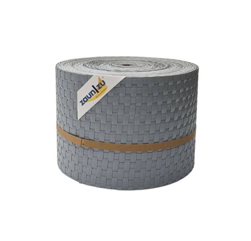 zaunzu Sichtschutzstreifen Rattan PE für Doppelstabmatten Hellgrau 26m, (1x Rolle, UV-beständiger Sichtschutz), 2 Jahre garantierte Farbechtheit von zaunzu