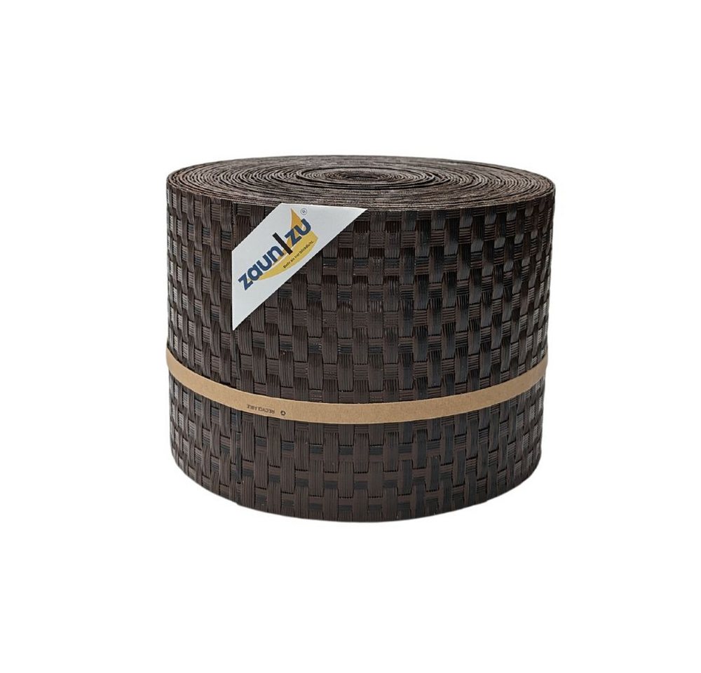 zaunzu Sichtschutzstreifen Rattan PE für Doppelstabmatten Schwarzbraun 26m, (1x Rolle, UV-beständiger Sichtschutz), 2 Jahre garantierte Farbechtheit von zaunzu