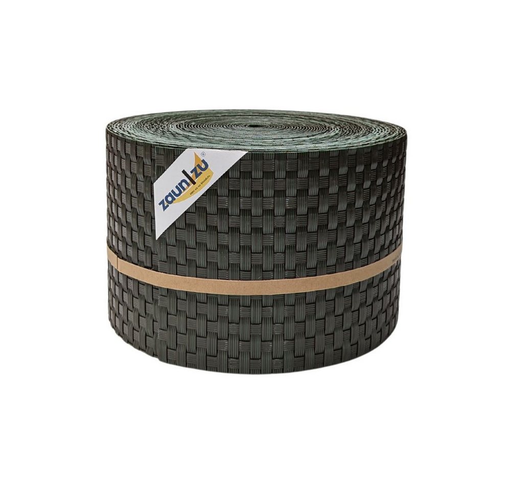 zaunzu Sichtschutzstreifen Rattan PE für Doppelstabmatten Grün 26m, (1x Rolle, UV-beständiger Sichtschutz), 2 Jahre garantierte Farbechtheit von zaunzu