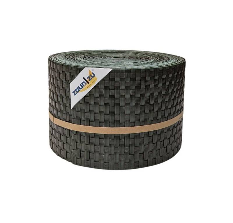 zaunzu Sichtschutzstreifen Rattan PE für Doppelstabmatten Grün 26m, (1x Rolle, UV-beständiger Sichtschutz), 2 Jahre garantierte Farbechtheit von zaunzu
