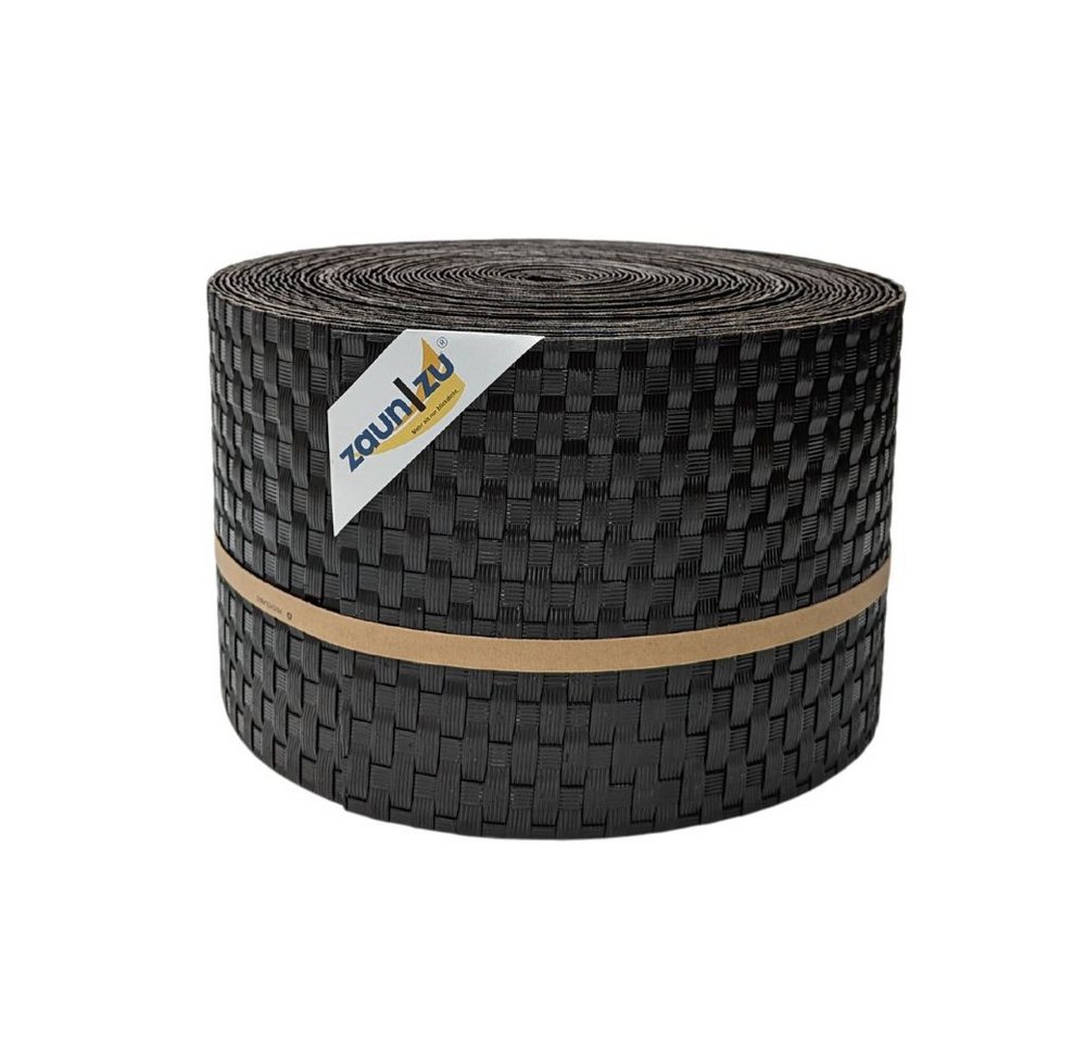 zaunzu Sichtschutzstreifen Rattan PE für Doppelstabmatten Dunkelbraun 26m, (1x Rolle, UV-beständiger Sichtschutz), 2 Jahre garantierte Farbechtheit von zaunzu