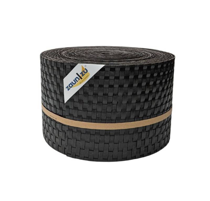 zaunzu Sichtschutzstreifen Rattan PE für Doppelstabmatten Dunkelbraun 26m, (1x Rolle, UV-beständiger Sichtschutz), 2 Jahre garantierte Farbechtheit von zaunzu
