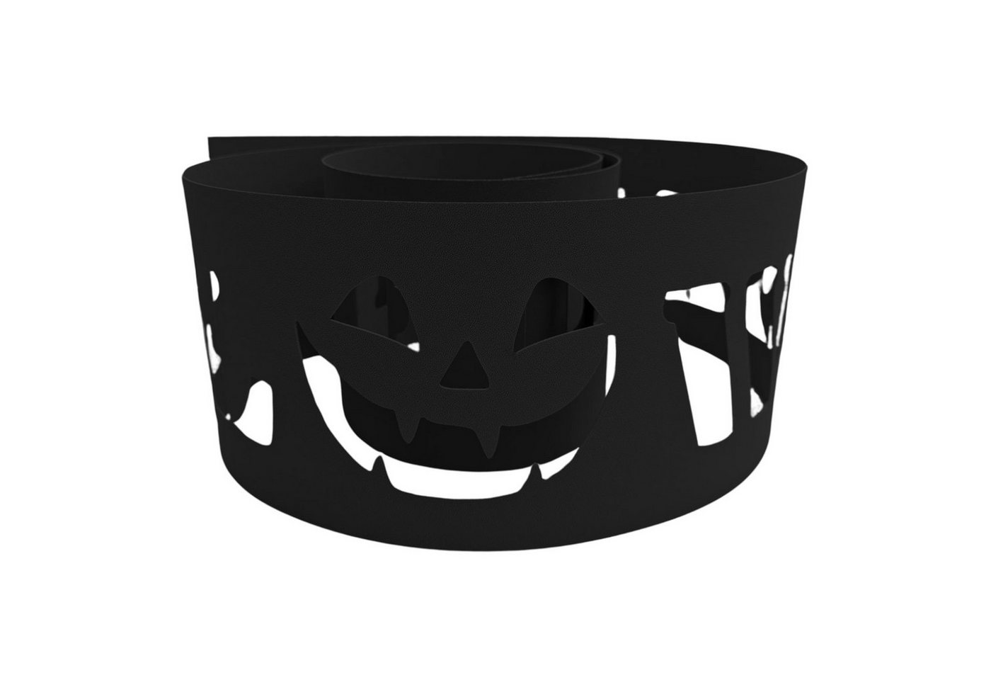 zaunzu Sichtschutzstreifen PREMIUM Happy Halloween Tiefschwarz, (1x Einzelstreifen, für Doppelstabmattenzaun), 5 Jahre garantierte Farbechtheit von zaunzu