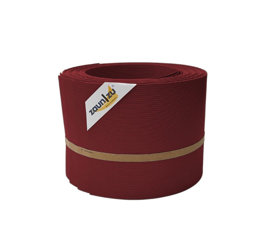 zaunzu Sichtschutzstreifen Rille 10x Einzelstreifen 2,55m Sichtschutz Bordeauxrot, 10 x 2,55m, (10 Einzelstreifen, UV-beständiger Sichtschutz, grillte Optik), 5 Jahre garantierte Farbechtheit von zaunzu