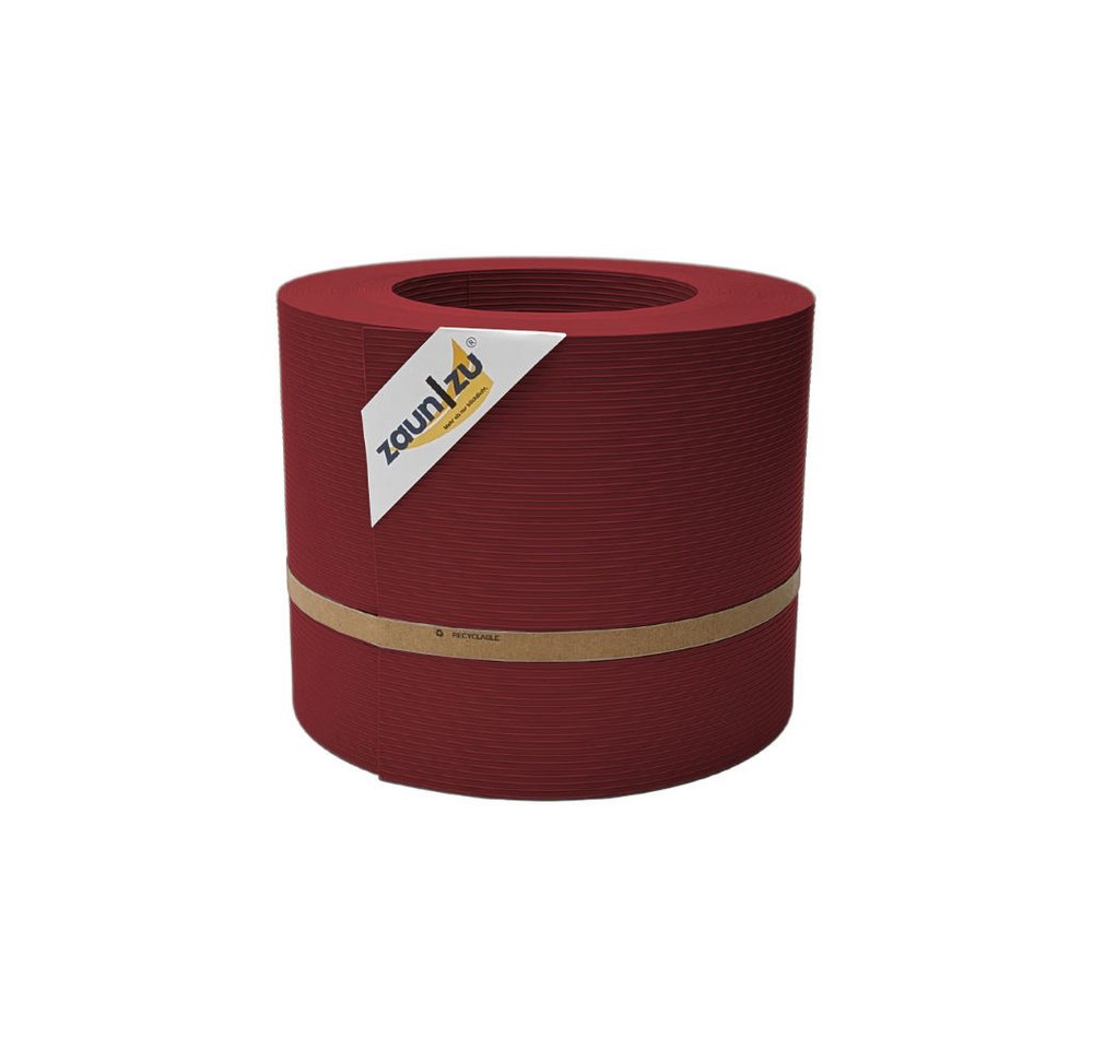 zaunzu Sichtschutzstreifen Rille PP für Doppelstabmatten Zaun Bordeauxrot 26m, (1 Rolle, gerillte Optik, UV-beständiger Sichtschutz), 5 Jahre garantierte Farbechtheit von zaunzu