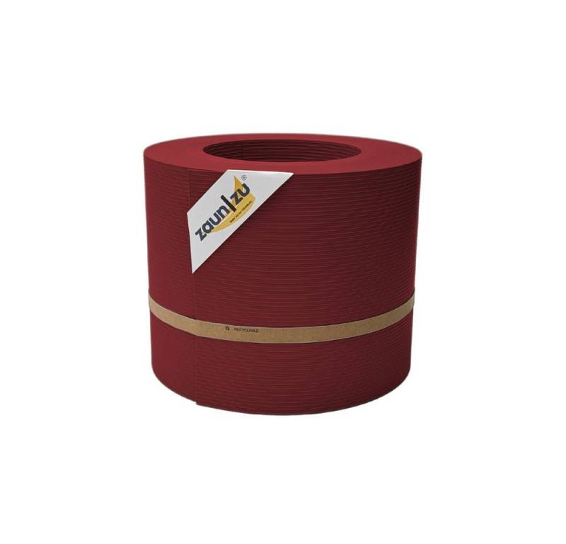 zaunzu Sichtschutzstreifen Rille PP für Doppelstabmatten Zaun Bordeauxrot 26m, (1 Rolle, gerillte Optik, UV-beständiger Sichtschutz), 5 Jahre garantierte Farbechtheit von zaunzu