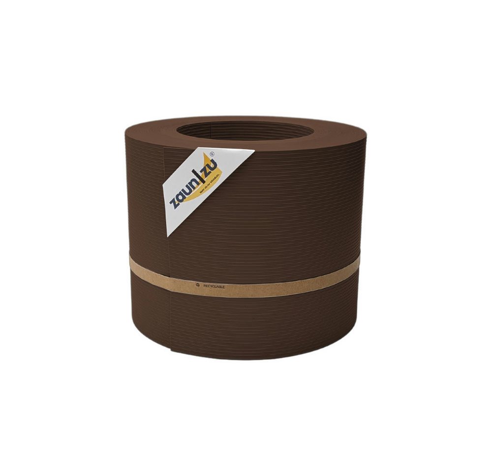 zaunzu Sichtschutzstreifen Rille PP für Doppelstabmatten Zaun Braun 26m, (1 Rolle, gerillte Optik, UV-beständiger Sichtschutz), 5 Jahre garantierte Farbechtheit von zaunzu