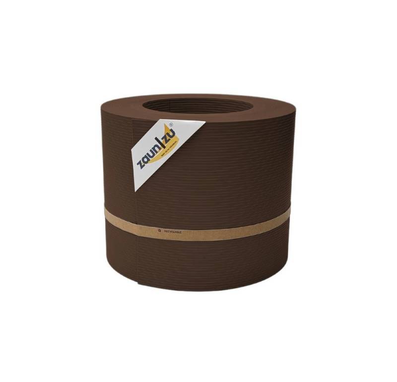 zaunzu Sichtschutzstreifen Rille PP für Doppelstabmatten Zaun Braun 26m, (1 Rolle, gerillte Optik, UV-beständiger Sichtschutz), 5 Jahre garantierte Farbechtheit von zaunzu