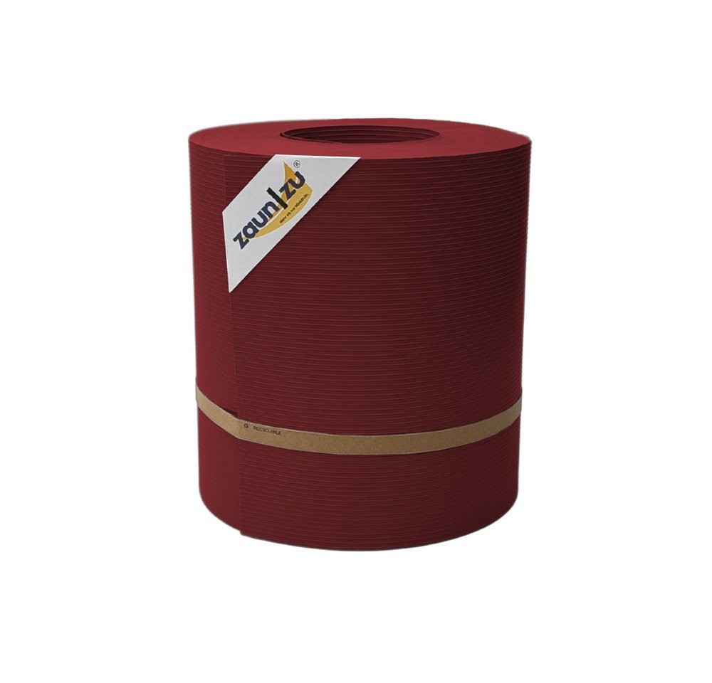 zaunzu Sichtschutzstreifen Rille Maxi Rolle für Doppelstabmatten 24cm hoch Bordeauxrot 26m, (1 Rolle, 24cm hoch, UV-beständiger Sichtschutz), 5 Jahre garantierte Farbechtheit von zaunzu