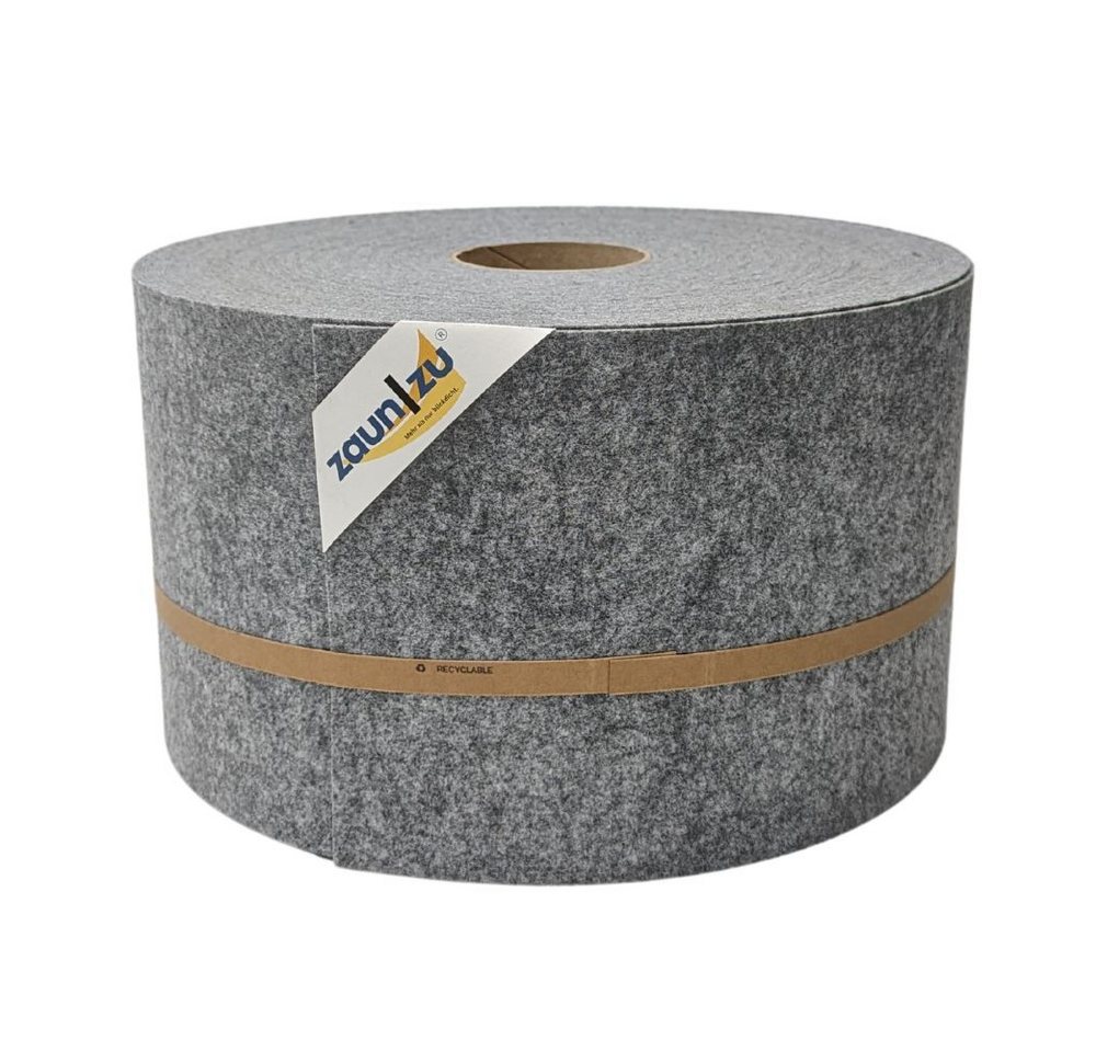 zaunzu Sichtschutzstreifen Design Vlies für Doppelstabmatten Hellgrau 50m, (1 Rolle, tolle warme Struktur), 2 Jahre garantierte Farbechtheit von zaunzu