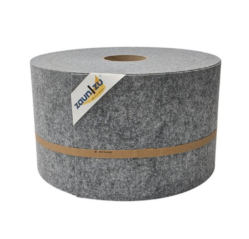 zaunzu Sichtschutzstreifen Design Vlies für Doppelstabmatten Hellgrau 50m, (1 Rolle, tolle warme Struktur), 2 Jahre garantierte Farbechtheit von zaunzu