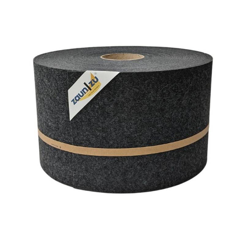 zaunzu Sichtschutzstreifen Design Vlies für Doppelstabmatten Schwarzgrau 50m, (1 Rolle, tolle warme Struktur), 2 Jahre garantierte Farbechtheit von zaunzu
